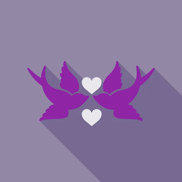 Mariage d'oiseaux mignons. L'image vectorielle stylisée . — Image vectorielle