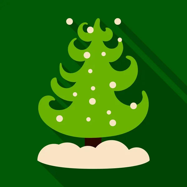 Icono plano con sombra Árbol de Navidad — Archivo Imágenes Vectoriales