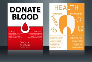 Sağlık ve tıbbi afiş broşür ve ilan tasarım düzeni vektör şablonu A4 boyutunda