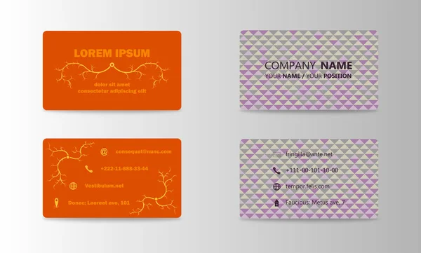 Набор современных шаблонов печати визитных карточек. Личная визитная карточка с логотипом компании. trending design. Векторная иллюстрация — стоковый вектор
