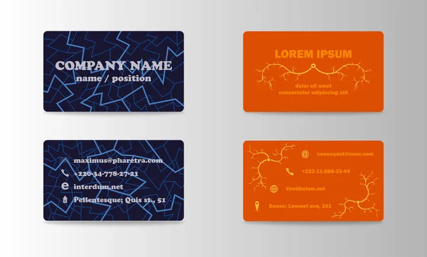 Conjunto de modelos modernos de impressão de cartões de visita. Cartão de visita pessoal com logotipo da empresa. design tendência. Ilustração vetorial — Vetor de Stock