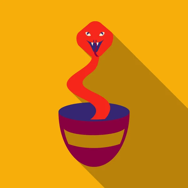 Serpent Cobra Charmed sortant du panier — Image vectorielle