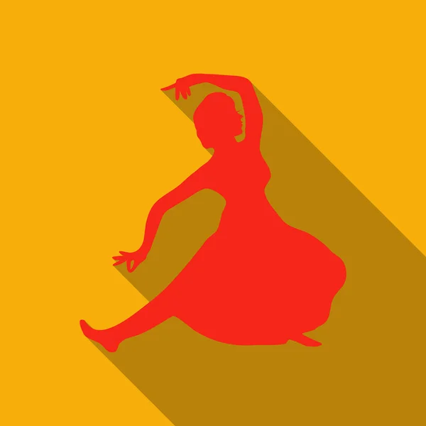 Vector illustration of Caucasian woman dancing in the national costumes. Lezginka dancer. — Stock Vector