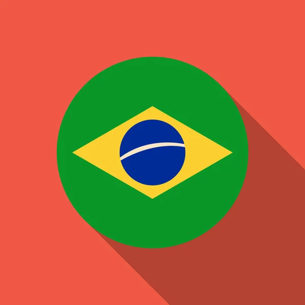 ブラジルの単純なフラグは。ブラジルの国旗。正しいサイズ、比率、色 — ストックベクタ