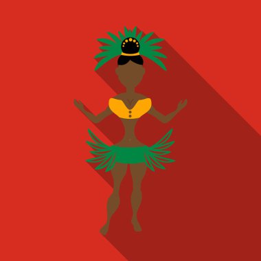 Brezilya samba dansçılar. Festival kostüm giyen vektör karnaval Kızlar dans.