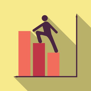 Adam zamanlama grafik tablo vektör üzerinde tutar. Ekonomik görselleştirme bilgi, iş rapor grafik illüstrasyon