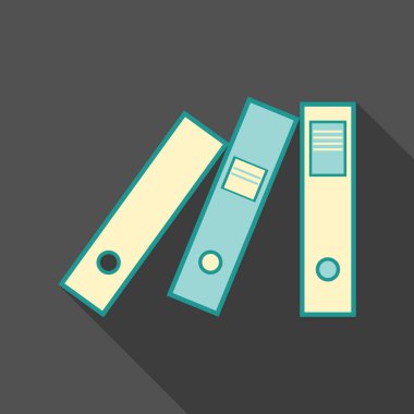 Boş klasör renk, gölge ile düz stil 3 dosyaları ekle. İş tanıtımı illüstrasyon kart el ilanı viraj. Bilgi kutusu