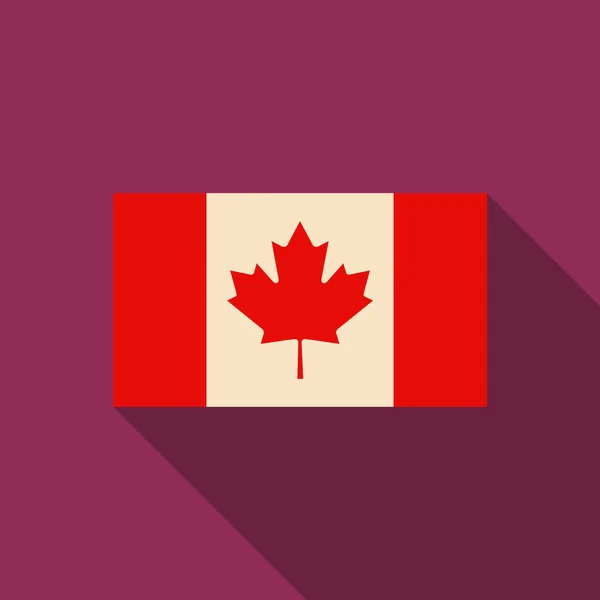 Bandera de Canadá en colores y proporciones oficiales nacionales con una hoja de arce, vector — Vector de stock