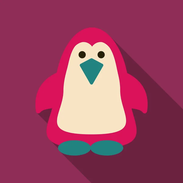 Niedliche Pinguin-Ikone im flachen Stil. Kalte Wintersymbole. Antarktischer Vogel, Animal Illustration. — Stockvektor