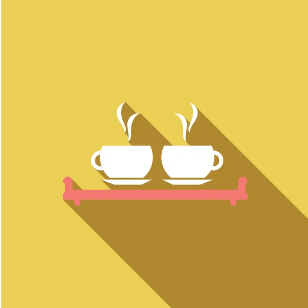 Salontafel met twee kopjes van dampende koffie — Stockvector