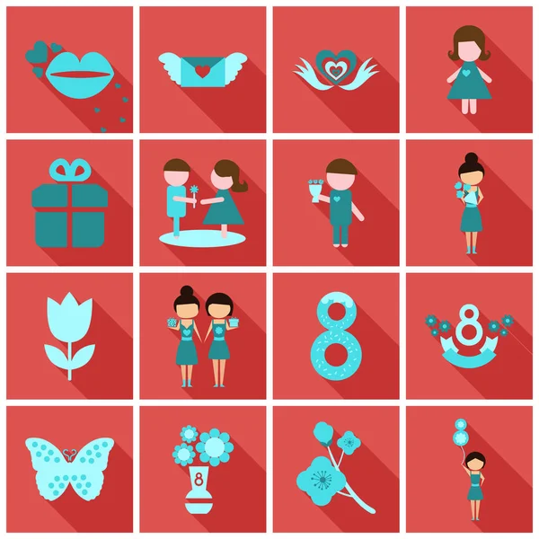 Illustration vectorielle ensemble d'étiquettes de badges sur le thème 8 Mars Journée internationale de la femme — Image vectorielle