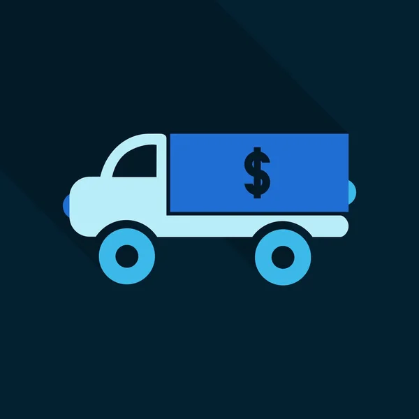 Cash Delivery Car vector icon. Designed for web and software interfaces.