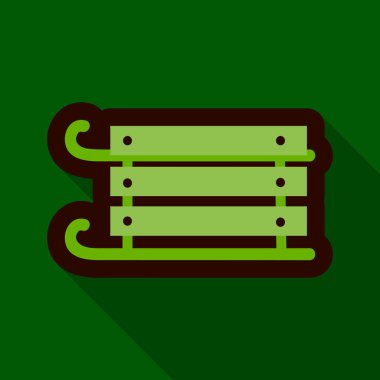 Düz gölge atlı kızak simgesiyle