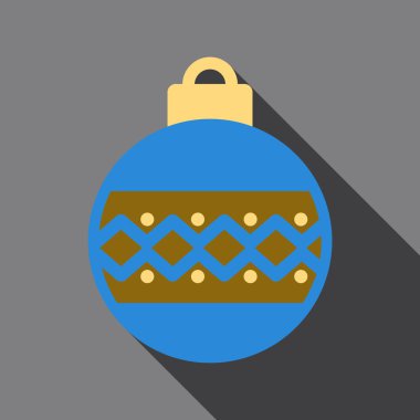 Düz gölge Noel top simgesiyle