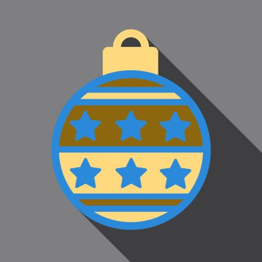 Düz gölge Noel top simgesiyle