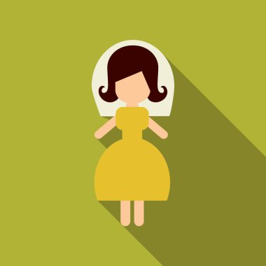 Gelin. Düğün kartı ile mavi bir arka plan üzerine gelin. Gelin gelinlik. Giysi. Vektör çizim.