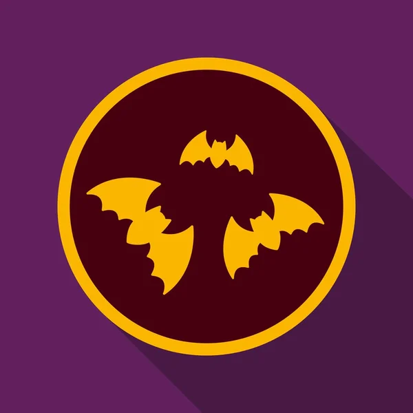 Plochý ikona s netopýry stín — Stockový vektor