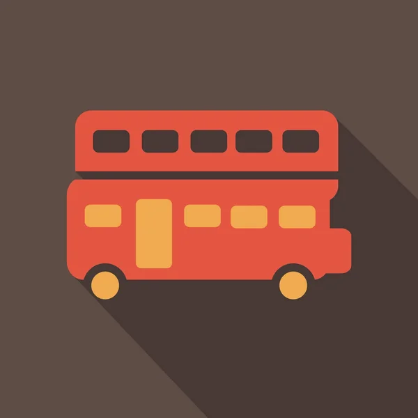 London bus vektor illustration isoliert auf hintergrund mit langem schatten — Stockvektor
