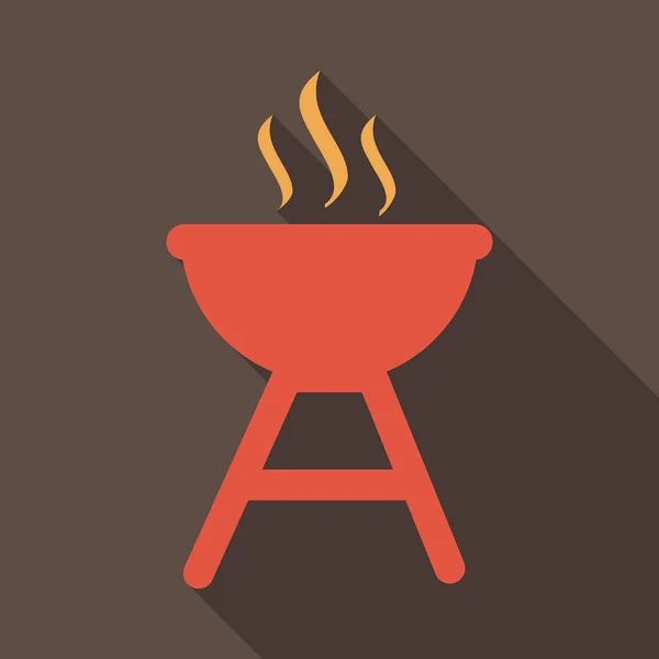 BBQ partie bannière grill avec feu isolé sur fond — Image vectorielle