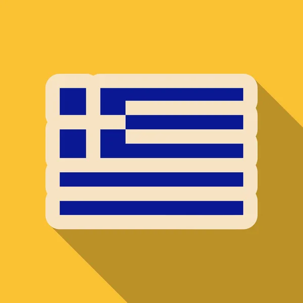 Gölge ile düz stil Yunanistan bayrağı — Stok Vektör