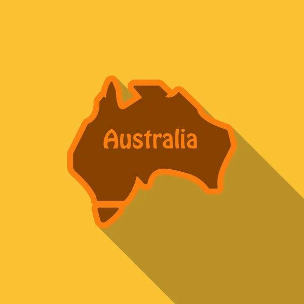 Австралія - висока докладну карту Ausytralia в плоских стилі з тінню — стоковий вектор