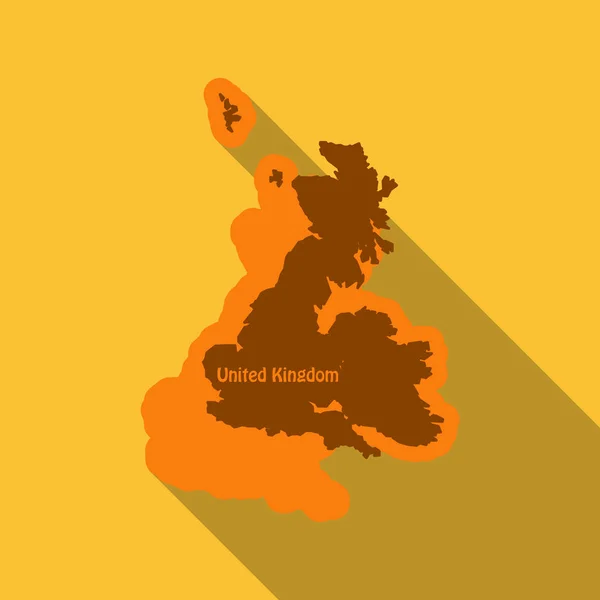 Reino Unido Reino Unido Regiones Mapa en estilo plano con sombra — Archivo Imágenes Vectoriales