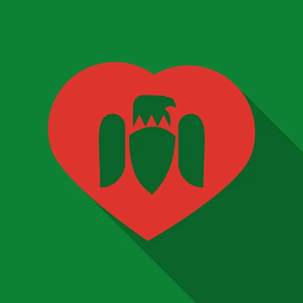 Asas emblema do coração em estilo plano na sombra —  Vetores de Stock