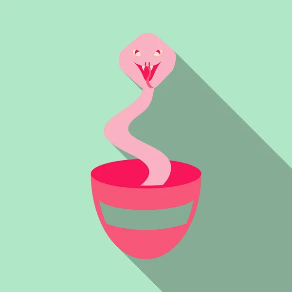Serpent Cobra Charmed sortant du panier — Image vectorielle
