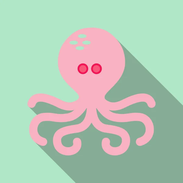 Šablona pro loga, štítky a emblémy s bílým silueta chobotnice. Vektorové ilustrace. Stín — Stockový vektor