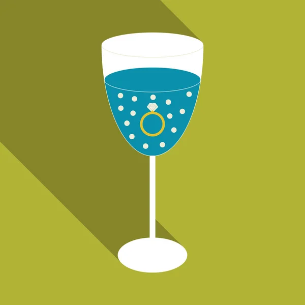 Alyans ile şarap cam kutsal kişilerin resmi — Stok Vektör