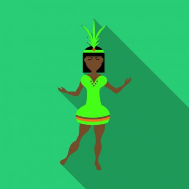 Brezilya samba dansçılar. Festival kostüm giyen vektör karnaval Kızlar dans.