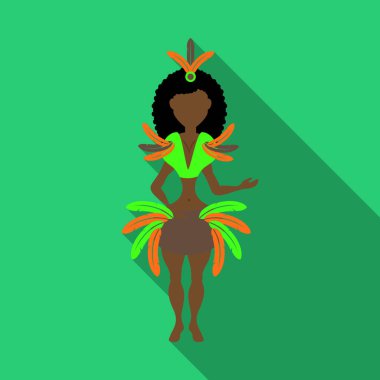 Brezilya samba dansçılar. Festival kostüm giyen vektör karnaval Kızlar dans.