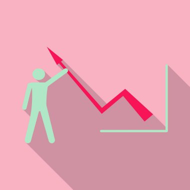 Adam zamanlama grafik tablo vektör üzerinde tutar. Ekonomik görselleştirme bilgi, iş rapor grafik illüstrasyon