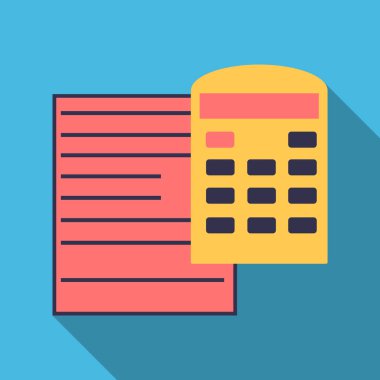 Muhasebe, bütçe hesaplama vergi. Pano, vergi formu, hesap makinesi. Düz tasarım grafik öğeleri, düz Icons set. Sınıf kalitesi. Modern kavramları. Vektör çizim