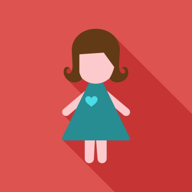 Saint valentine day - sevimli kız elbise kalp tutan