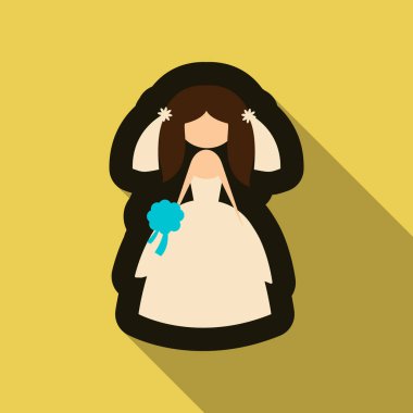 Güzel bir kadının elbise düğün, davet veya flyer şablonu gelin için vektör gelinlikle güzel kadın göster. Gelin buketi gelin