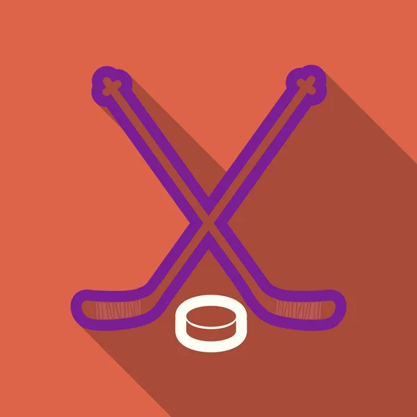 Hockey sticks and washer — Stock Vector
