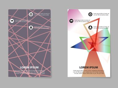 Soyut vektör iş şablonu ayarlayın. Broşür düzeni, modern kapak tasarımı, afişi, geometrik şekiller çizgiler doku arka plan ile.
