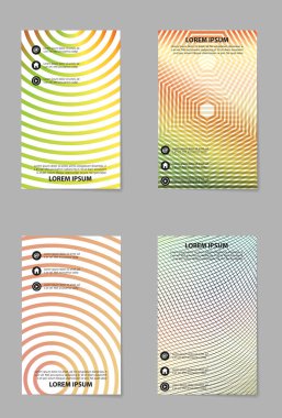 Soyut vektör iş şablonu ayarlayın. Broşür düzeni, modern kapak tasarımı, afişi, geometrik şekiller çizgiler doku arka plan ile.