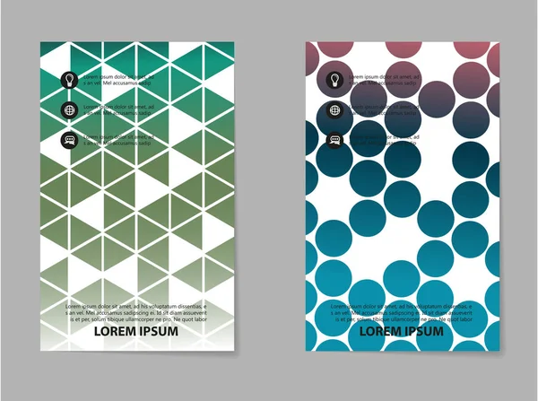 Брошюра, геометрический абстрактный шаблон бизнес-брошюры, рекламная брошюра о бизнес-тенденциях — стоковый вектор