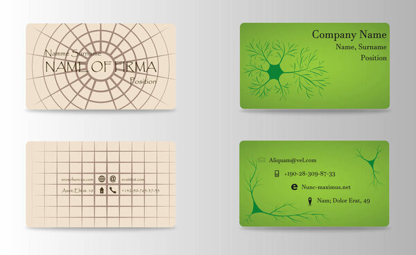 Набор шаблонов для печати творческих визитных карточек. трендовая векторная иллюстрация стиля. Канцелярский дизайн
