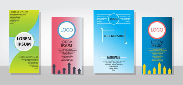 Набор рекламных листовок брошюры дизайн обложки брошюры с графическими элементами на черной, красной, бирюзовой цветовой гамме, векторный шаблон формата А4
