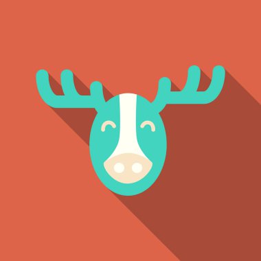 Geyik baş siluet. Vektör çizim.