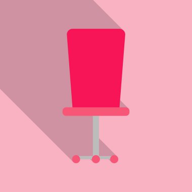 Ofis sandalyeli kompozisyon ve boş bir tabela. İşe alım ve adam alma konsepti. Vektör illüstrasyonu.