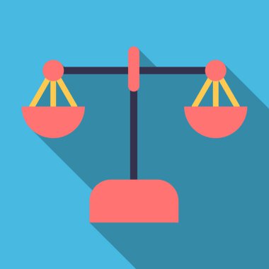 düz stil gölgesinde simgesiyle Terazi