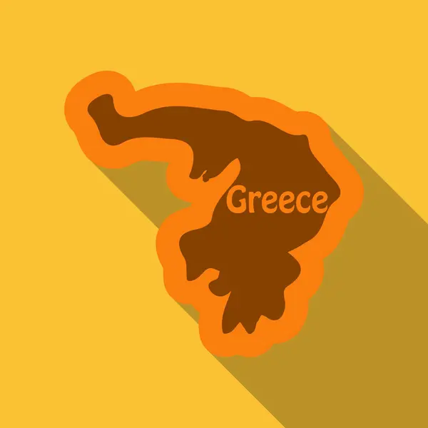 シャドウ フラット スタイルのギリシャの地図 — ストックベクタ
