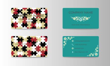 Vektör modern yaratıcı ve kartvizit tasarım şablonu el trending tarzı yaptı.