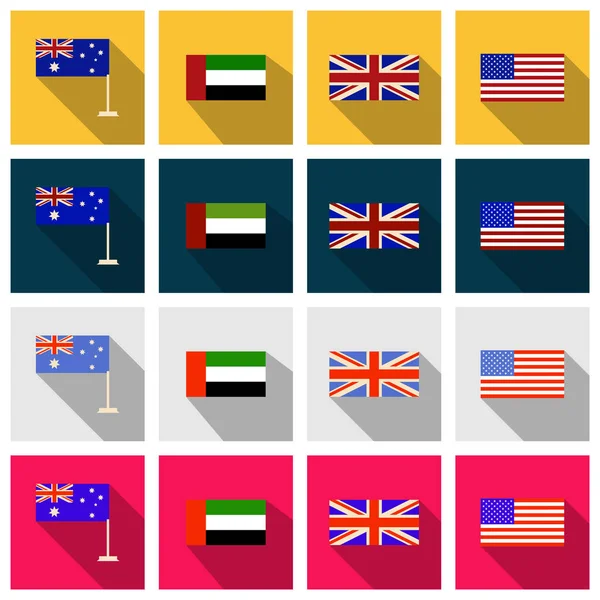 Icônes rondes plates de tous les drapeaux du monde. Collection vectorielle ultime . — Image vectorielle