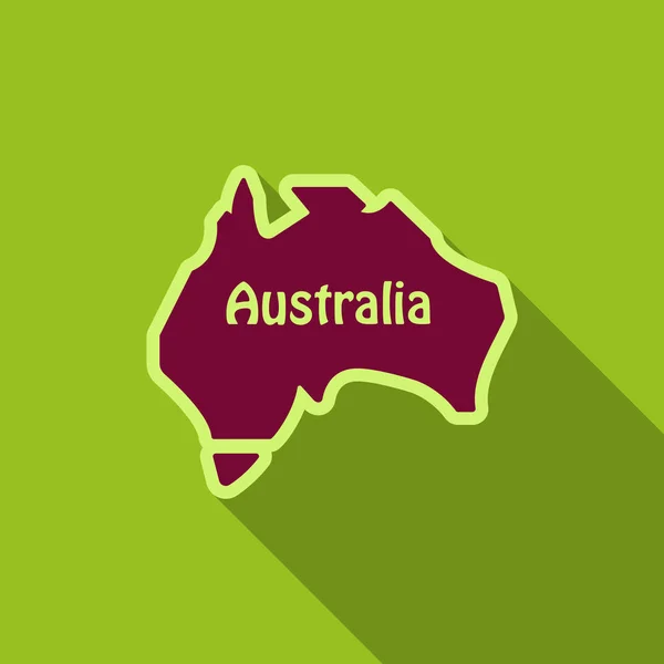 Austrália - mapa altamente detalhado de Ausytralia em estilo plano com sombra — Vetor de Stock