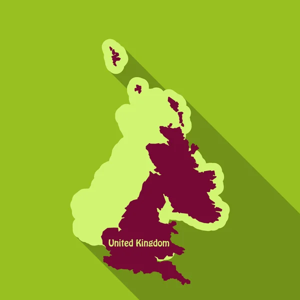 İngiltere İngiltere'de bölgeler harita gölge ile düz tarzında — Stok Vektör
